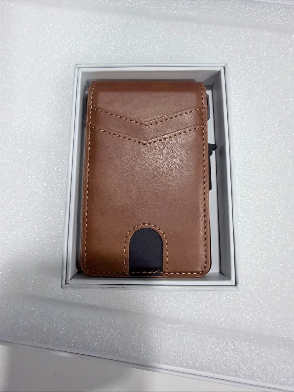 Minimalist Brown Leather Card Holder Wallet